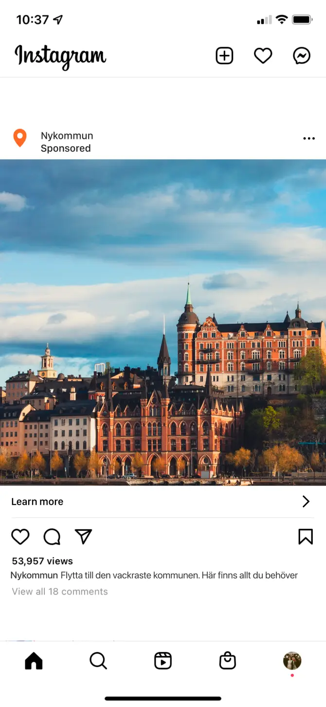 Exempel på Instagraminlägg